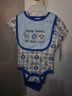 New Cutie Pie 3-Piece Outfit - Ages 3-6 Months - Blue & White 