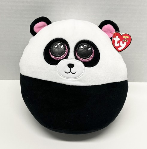 Ty Squish-A-Boos Panda Bear 8" Plush Black & White - 第 1/3 張圖片