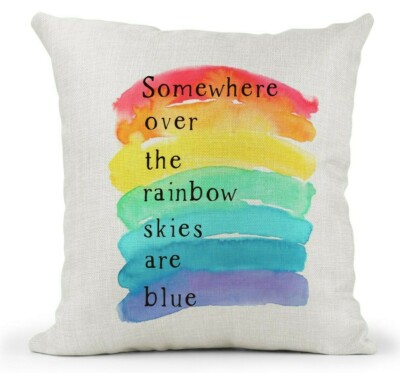 When its rains look for Rainbows,Friend Cream Cushion,Inspirational Quote Gift