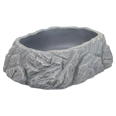 Terra Della Big Bowl Reptilien Badeschale grau für große Reptilien Felsstruktur