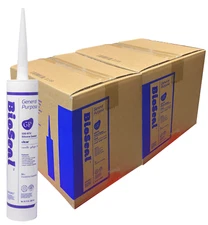 BULK SALE-BioSeal Silicone Caulk Sealant Ge neral Purpose 10.1oz - Clear 50 Tube