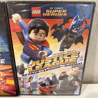 LOT OF 3 DVD LEGO DC JUSTICE LEAGUE BATMAN AQUAMAN FLASH NEW
