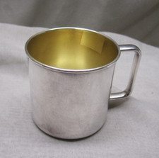 BABY / CHILDREN'S SILVER PLATE CUP OR MUG - ROGERS WITH GOLD WASH INTERIOR