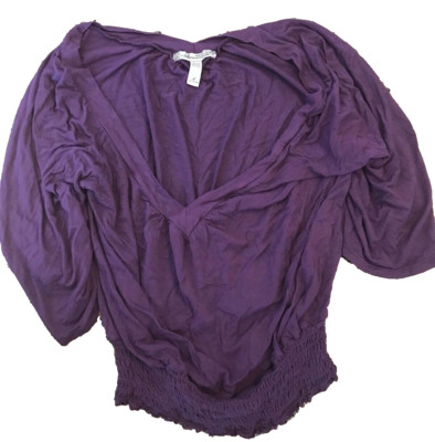 Large Women's Top Purple Fringe Bottom American Rag Pie Work Travel ...