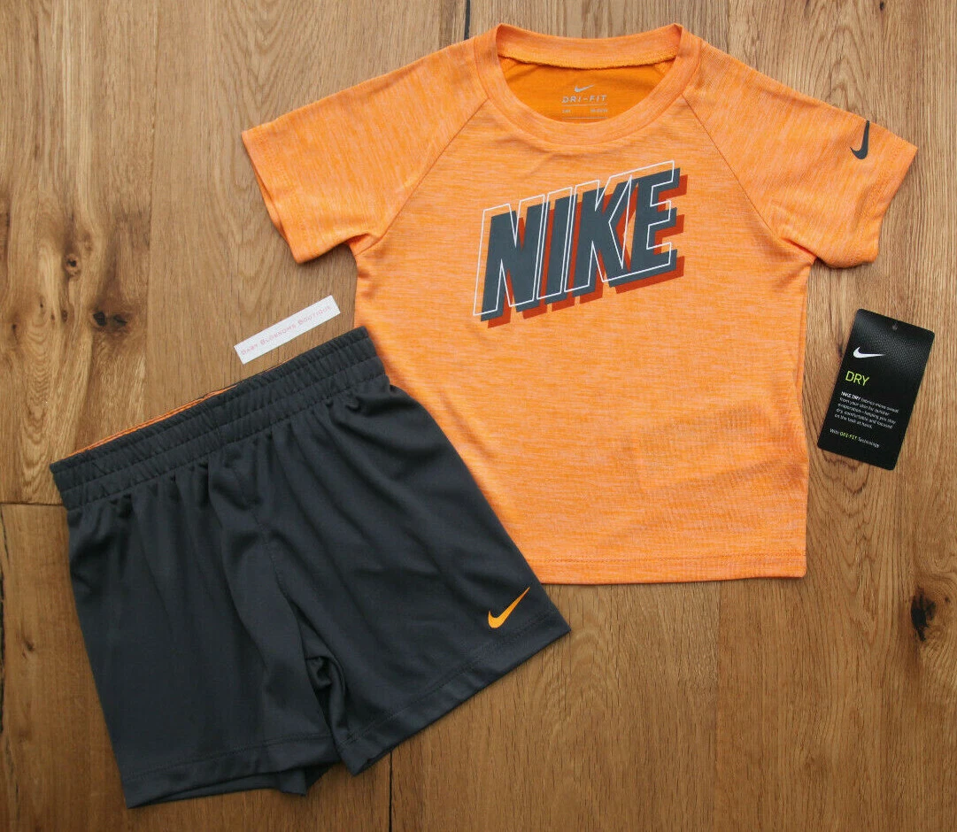 ryste flyde international Nike Baby Boy 2 Piece Shirt &amp; Shorts Set ~ Orange, Gray &amp; White ~  DRI-FIT ~ | eBay