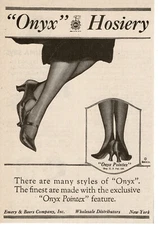 1922 ONYX Hosiery women's silk stockings Shapely legs Vintage Print Ad