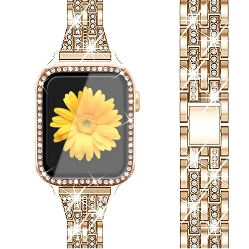 Armband + Bling Case für Apple Watch 10 9 8 7 6 5 iWatch 49mm Edelstahlband - Bild 6 von 43