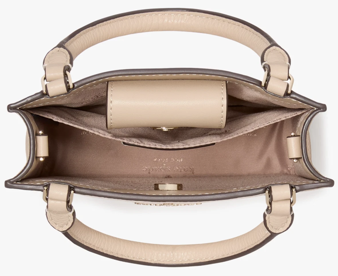 Borsa Kate Spade Lena mini tote beige pelle ciottolata borsa KI885 nuova con etichette $349 vendita al dettaglio