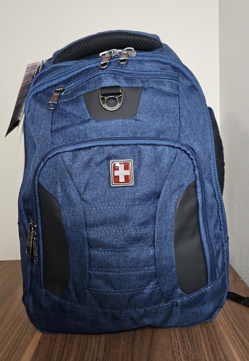 SwissTech Excursion 18" Travel Backpack with USB Port, Unisex Blue All Ages