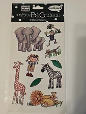 Me And My Big Ideas 4.5 X 6" Stickers Safari Animals 3 Sheets Mambi Minis