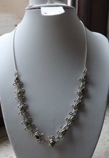 Tolle ältere Vintage filigrane 925 Silber Collier mit Amethyst Steinen 47 cm