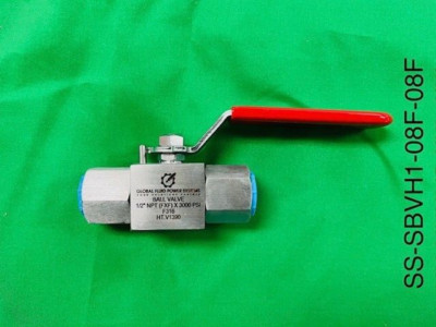 1/2'' 2-Way Threaded In-Line Full Port Ball Valve - DP 316 Stainless, 3000 PSI