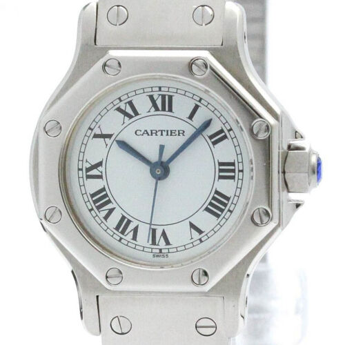 Polished CARTIER Santos Octagon Stainless Steel Automatic Ladies Watch BF571284 - Picture 1 of 8