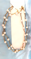 New Fashion Jewelry Women's Earrings/Necklace Gift Set Imitation Pearls Goldtone