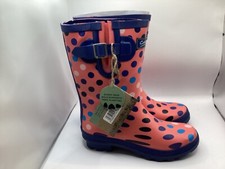 Image of COTSWOLD PAXFORD RAIN WELLINGTONS WELLIES SIZE 3UK BRAND NEW PINK DOTS