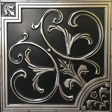 204as-24x24-10 Lilies and Swirls PVC 2' x 2' Lay-in or Glue-up Ceiling Tile (...