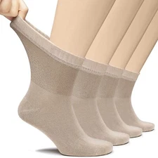MEN Thin Diabetic Ankle BAMBOO Socks, Solid Colors, MEDIUM, Casual, 4-Pair