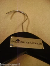 BLACK WOOD MOOSE KNUCKLES HANGERS 17 1/2" SHIRT COAT  HANGERS SET 16