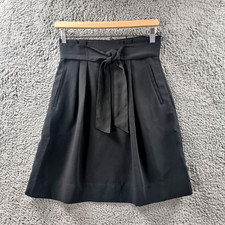 H M Womens Skirt Size EUR 36 Black A-line Short Front Tie