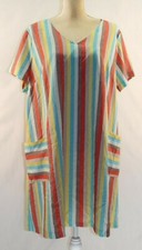 Impressions Multicolored Stripe V-neck Midi Dress Size 2X