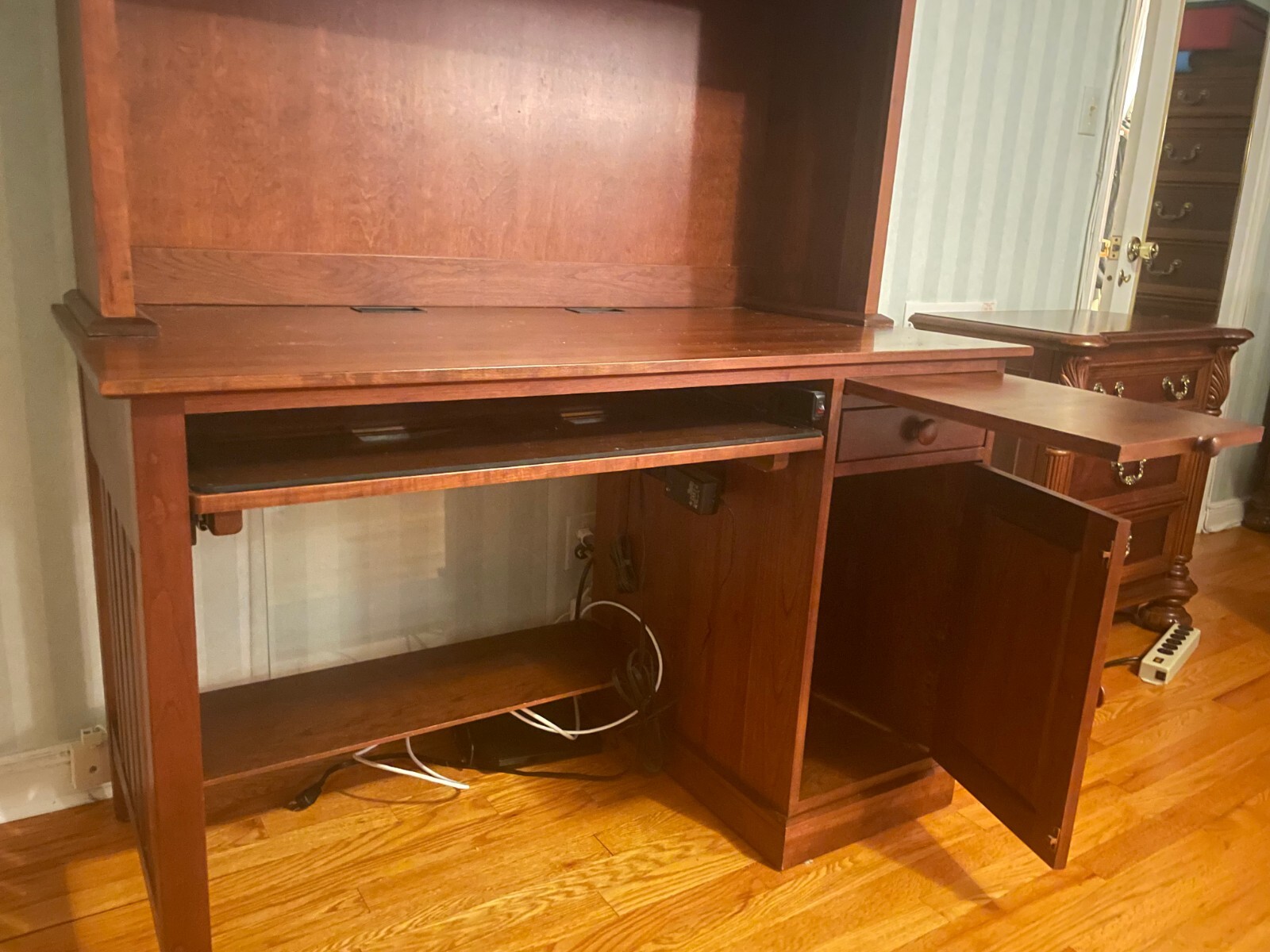 Ethan Allen American Impressions Cherry Desk with Bookcase Hutch eBay