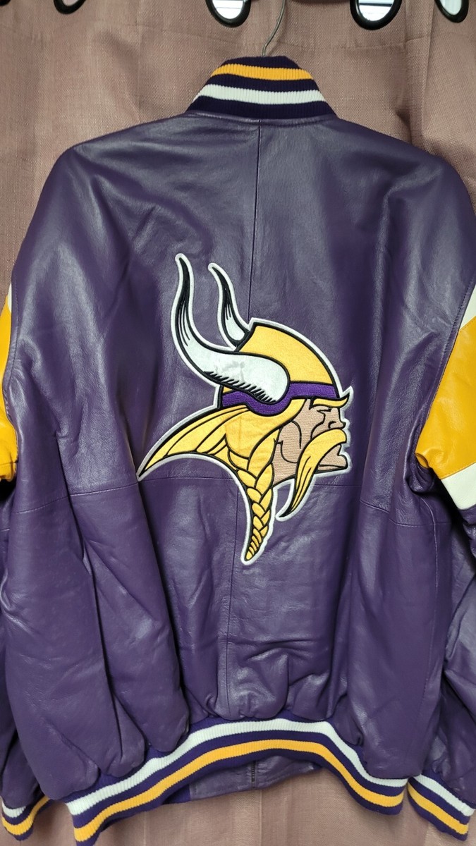 VIKINGS レザージャケット mens-jh-design-black-minnesota