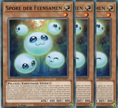 yugioh 3x Spore der Feensamen ALIN-DE007 Common 1Auflage Deutsch