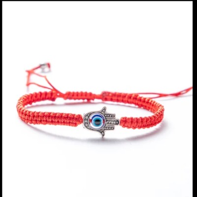 Bracciale Mano di Fatima  Portafortuna Braccialetto Rosso Uomo Donna 