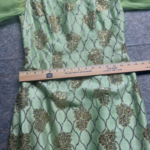 Rose Taft for Couture Fashions Women Long Sleeve Embroidered Vintage Dress Green - Picture 15 of 16