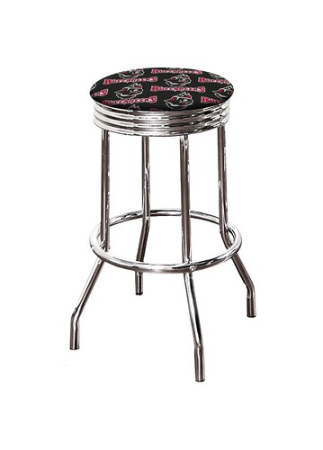 Bar Stool 31" Tall Backless Swivel Seat Cushion with NFL Team Logo Fabric - Picture 37 of 39
