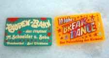 2 Kirmes Fahrchips Sonderchip-Breakdance/Schneider u.,Raupe