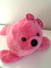Aurora Girlz Nation Pink Seal Plush 12 Stuffed Animal Toy w/ Bow Rare