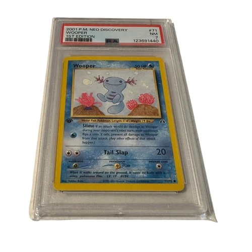 2001 PSA 7 Pokemon Wooper 1st Edition P.M. Neo Discovery #71 Graded