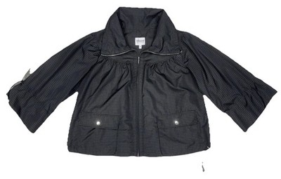 Armani Collezioni Women's Front Zip Jacket Black & White Polka Dot
