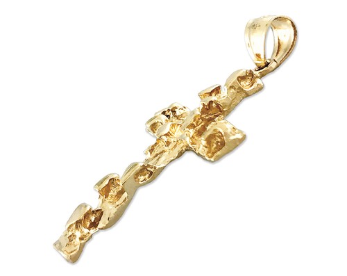 Colgante Cruz Pepita Oro 14K - Imagen 4 de 6