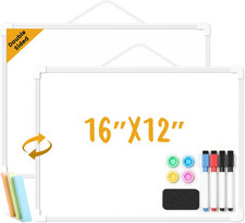 Small Dry Erase Board for Wall 16 X 12 Inch Double-Sided Hanging Whiteboard