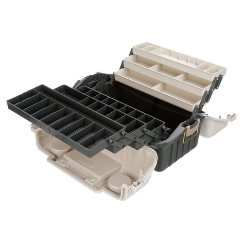 Caja de aparejos grande seis bandejas divisores ajustables soporte de señuelo pestillos seguros nuevo - Imagen 4 de 7