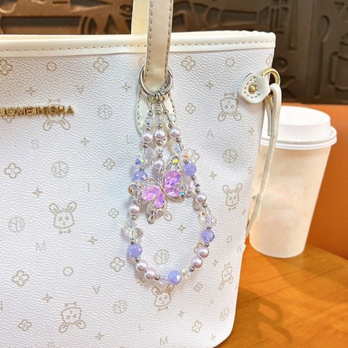 Universal Wrist Strap Tassel Bow Keychain New Bag Pendant Gift - Photo 7 sur 11