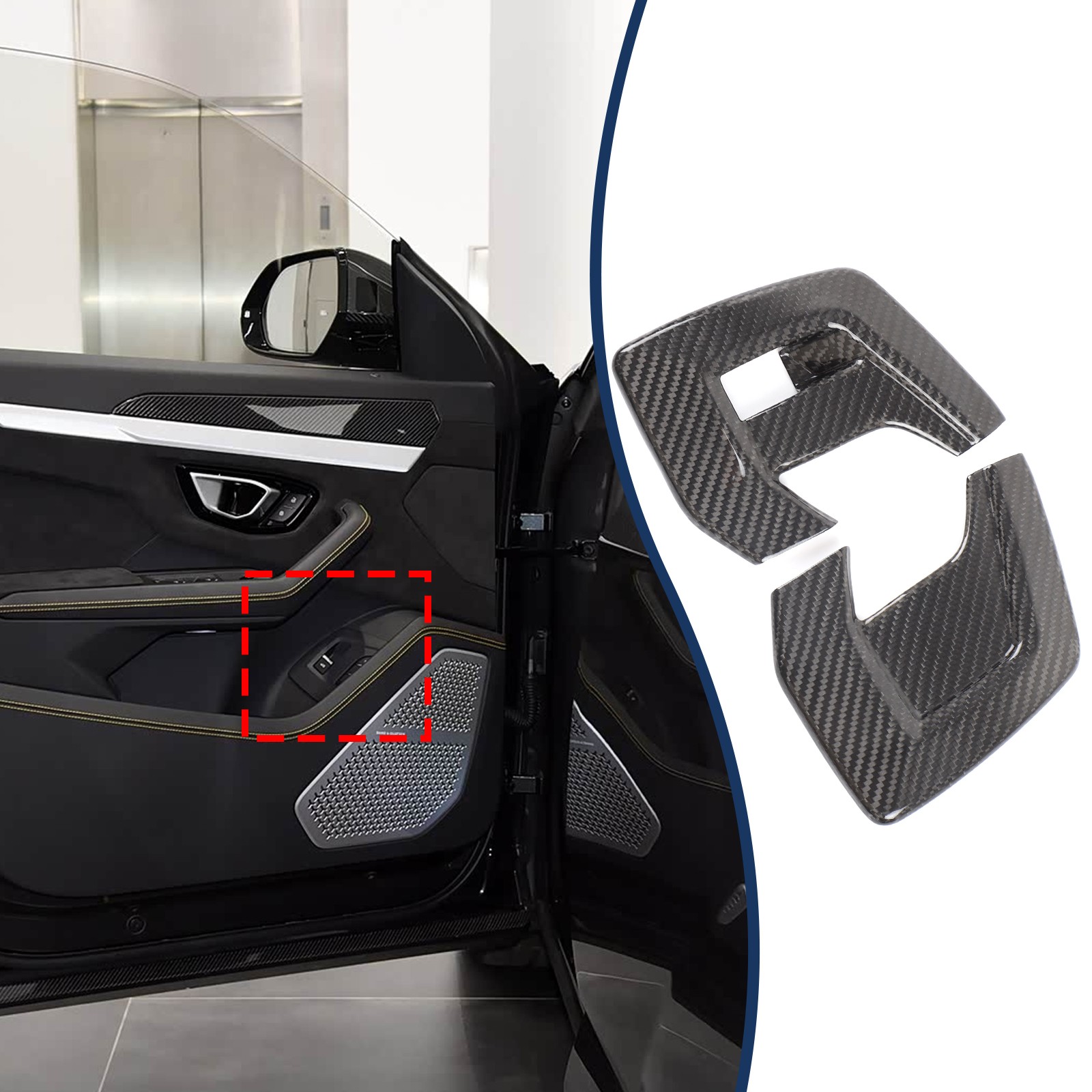Real Carbon Fiber Door Trunk Lid Switch Trim cover Fits Lamborghini Urus 2018-24