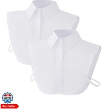 2 Pcs Detachable Dickey Collar Faux False Collar Half Shirts for Women Winter...