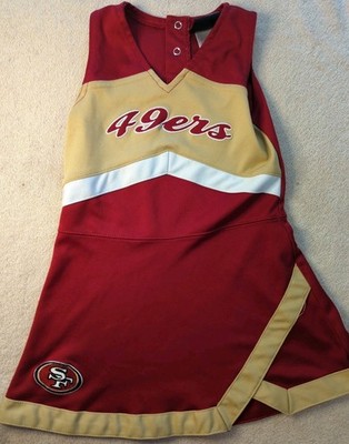 San Francisco 49ers Cheerleader Dress Kids  Red Gold Logo NFL Team Apparel Sz 4T