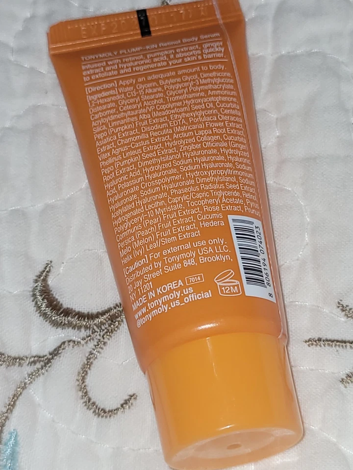 TONYMOLY Plump-Kin Retinol Body Serum Pumpkin Extract Anti-Aging 0.67oz Sealed - Image 2 of 4