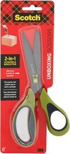Scotch Non Stick Unboxing Scissors Dual Function Scissors and Boxcutter 8" 1 PK