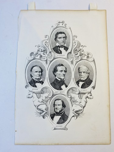 1860s Pictorial Portraits Of CSA Leaders 7” X 10” Inch