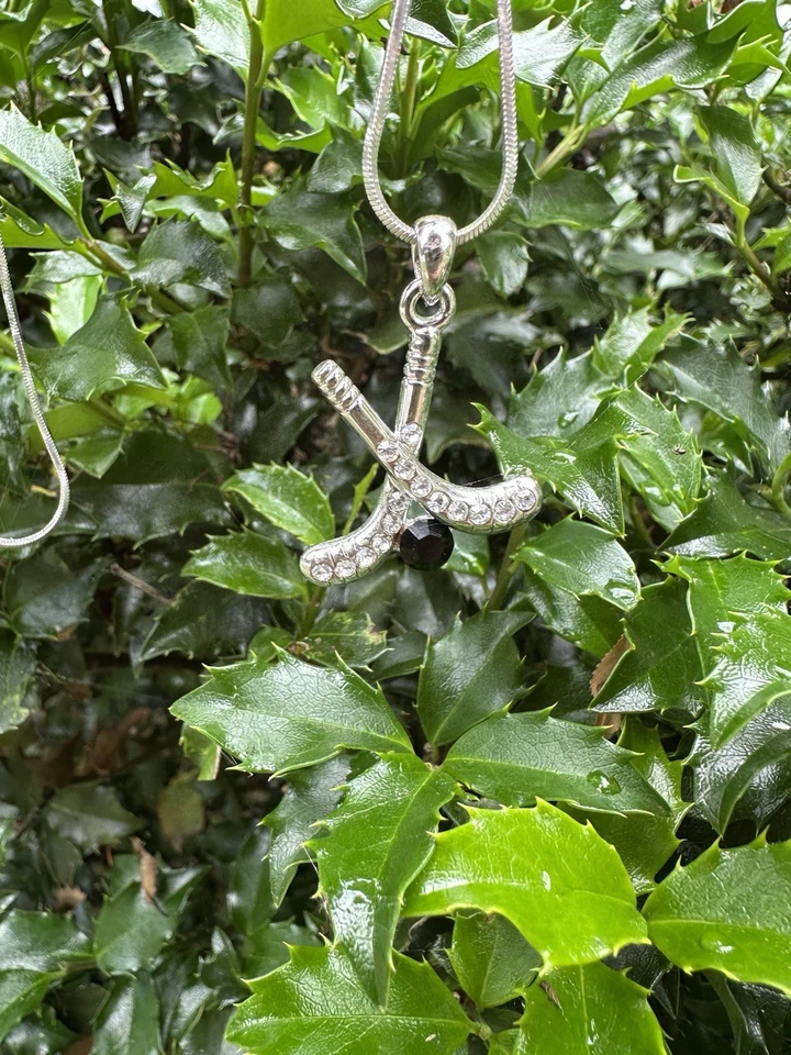 Disco de palo de hockey sobre césped hecho con collar deportivo de cristal de Swarovski regalo para niñas Foto 3 de 4