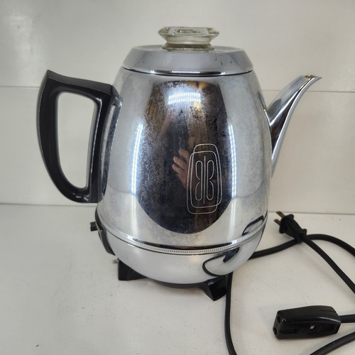 Vintage 1950s GE Automatic Percolator Pot Belly Coffee Maker 9 Cups68P40 WORKS!
