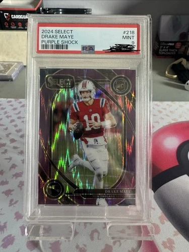 Panini 2024 Select Drake Maye PSA 9 #218 Purple Shock Rookie /360 Patriots