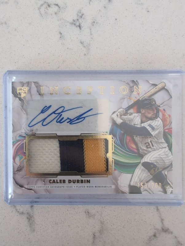 2025 Topps Inception Autograph Patch #IAPC-CD Caleb Durbin Brewers /200 Auto