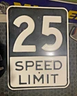 Rare Vintage EMBOSSED METAL 25mph Speed Limit Sign