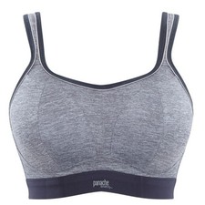 NWT Panache Sport 7341B 7341 Non-Wire J-Hook Convertible Bra - Charcoal Marl